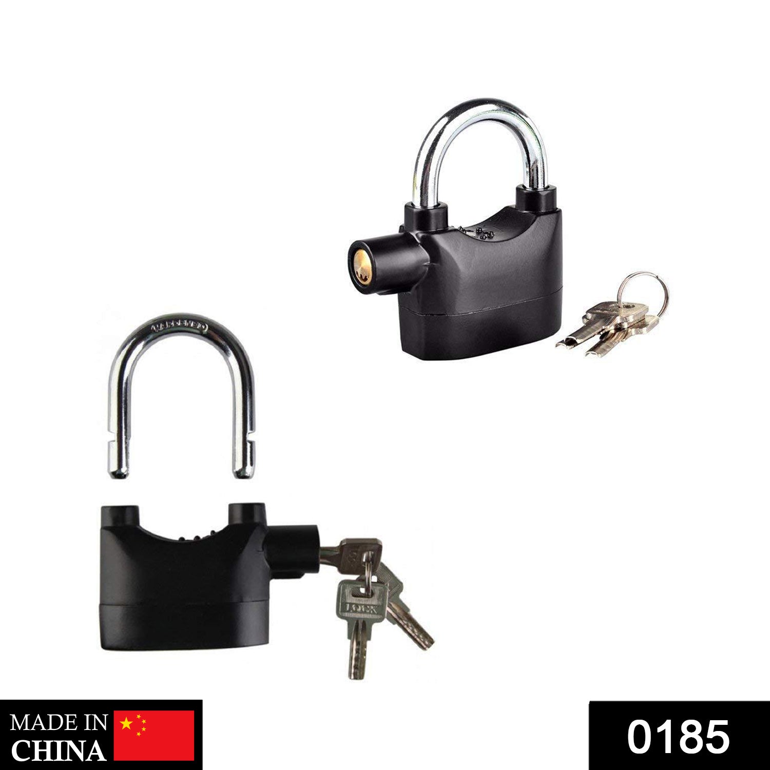 Heavy-duty security padlock with alarm for theft protection Heavy-duty security padlock with alarm for theft protection
